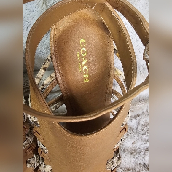 Coach Jody Strappy Stiletto Heel 7.5 B or 37Eu Python Print - Picture 10 of 16